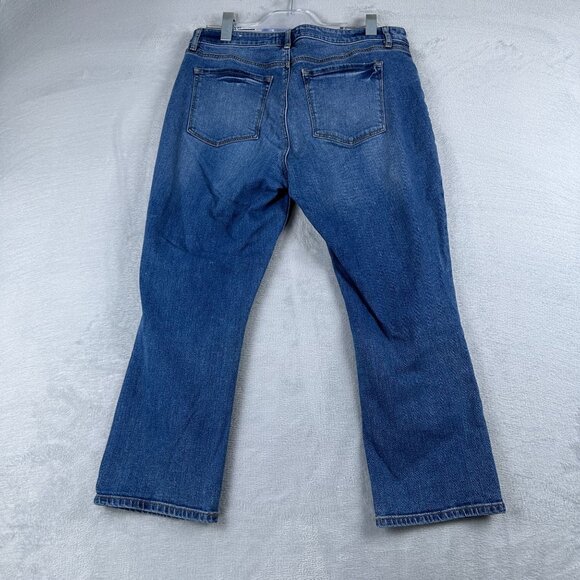 Ann Taylor Loft Curvy Kick Crop Jeans Women Size 30/10 Mid Rise Medium Wash Blue - Picture 2 of 13